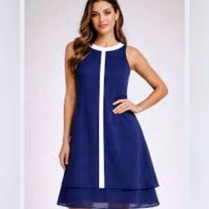 Monteau Navy and White Mini Dress